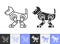 Robot Dog simple black line vector icon