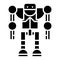 Robot - droid icon, vector illustration, black sign on isolated background