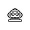 Robot emoji outline icon. Signs and symbols can be used for web, logo, mobile app, UI, UX