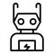 Robot energy icon outline vector. Cute toy