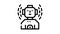 robot fantasy character line icon animation
