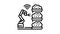 robot farmer smart farm line icon animation