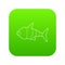 Robot fish icon green vector