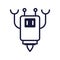 Robot floating cyborg isolated icon