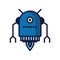 Robot floating cyborg isolated icon