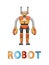 Robot with Funny Face Poster Vector Illustration