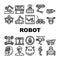 Robot Future Electronic Equipment Icons Set Vector