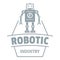Robot future logo, simple gray style