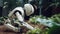 Robot gardener, nature, plants, technology, eco, generated by artificial intelligence