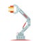 Robot hand mechanical arm assembly line crane vector illustration