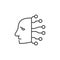 Robot Head with Circuits vector Artificial Intelligence concept line icon