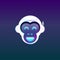 Robot head monkey technology concept icon illustartion