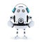 Robot with headphones. Isolated. Contains clipping path