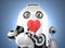Robot with heart in hand. Technology concept. Contains clipping path