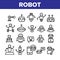 Robot High Technology Collection Icons Set Vector