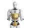 Robot holding golden trophy