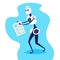 Robot holding resume for job position artificial intelligence concept bot helper hiring manager choose candidate flat