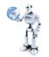 Robot holds earth globe. Technology concept. . Contains clipping path