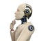 Robot with human skin think or analyze