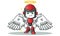 Robot humanoid angel mascot vector cartoon illustration