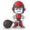 Robot humanoid criminal mascot vector cartoon illustration