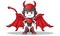 Robot humanoid devil mascot cartoon illustration