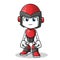 Robot humanoid do nothing mascot vector cartoon illustration