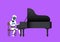 Robot humanoid playing grand piano