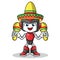 Robot humanoid playing maracas and wearing a sombrero mascot vector cartoon illustration