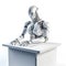 Robot humanoid on a white background, AI thinking brain, generative AI.