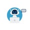 Robot icon. Chat Bot sign for support service concept. Chatbot character flat style