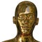 Robot iron head golden man android face polished solid