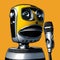 Robot karaoke singer with microphone