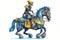 Robot knight riding a mechanical horse. AI generated illustration