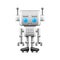 Robot with large square head isolated on white vector