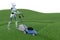 Robot with Lawnmower