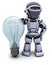 Robot with a light bulb