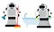 Robot Managing Household and Performing Domestic Chores Vector Illustration Set