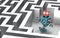 Robot in a maze. Technology concept.
