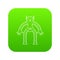 Robot monkey icon green vector