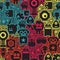 Robot and monsters cool seamless pattern.
