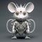 A robot mouse with a clock on its back. Generative AI image.