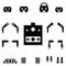 Robot parts icon set