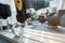 The robot polishes a metal product. Automatic ultraprecise grinding of a metal product by a robot