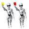 Robot pose show yellow and red cards