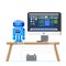 Robot Programming Flat Illustration. Engineering.