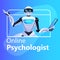 robot psychologist online consultation psychotherapeutic counseling psychotherapy session concept