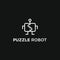 robot puzzle logo design vector illustration