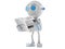 Robot reading newspaper