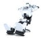 Robot relaxing in office chair. . Contains clipping path